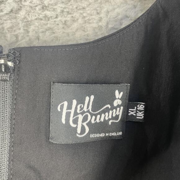 Hell Bunny Dress Womens Extra Large XL Black Sleeveless Deep V Neck Pencil Layer - Picture 4 of 13